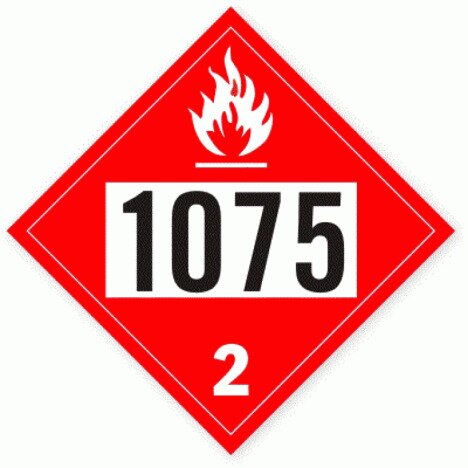 Eticheta pentru gaz petrolier lichefiat UN 1075